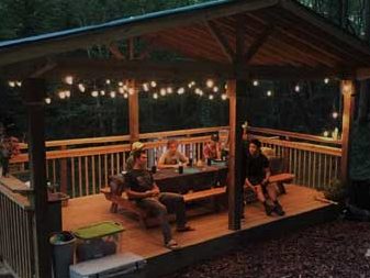 Smoky Mountains Wilderness Basecamp. Group enjoying our Adult Summer Camp