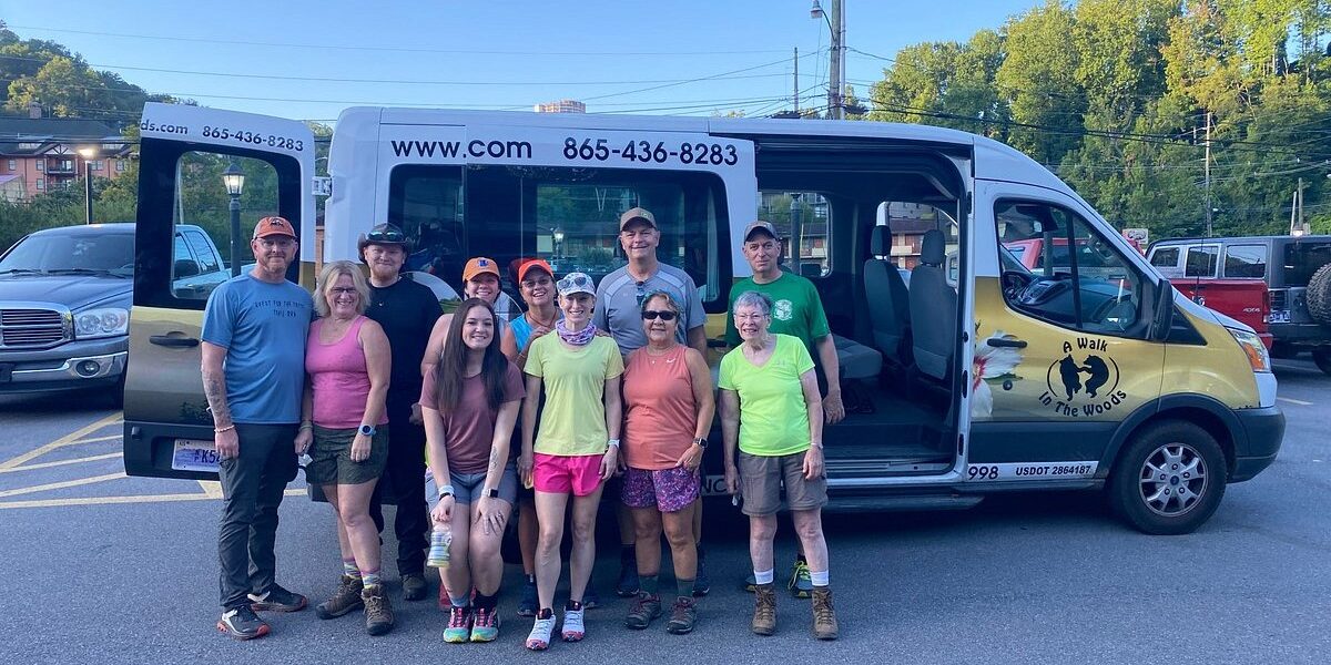 Shuttle clients hiking Mt LeConte