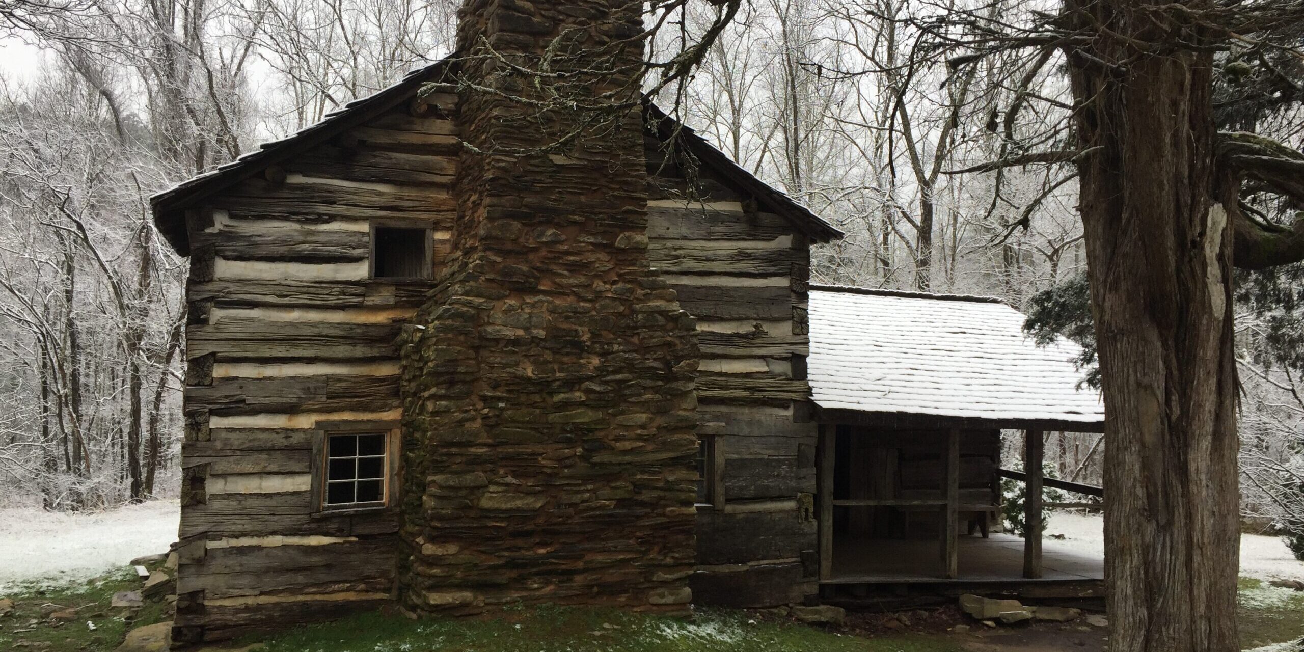 Walker Sister's Cabin in the Snow.