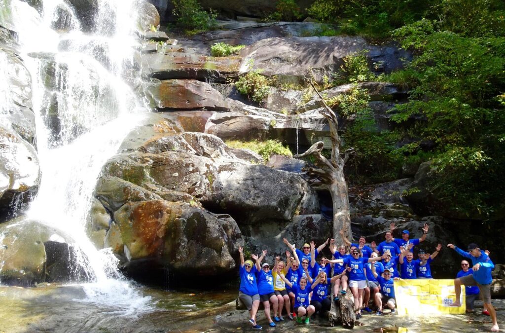 Large Group at the base of Ramsey Cascades